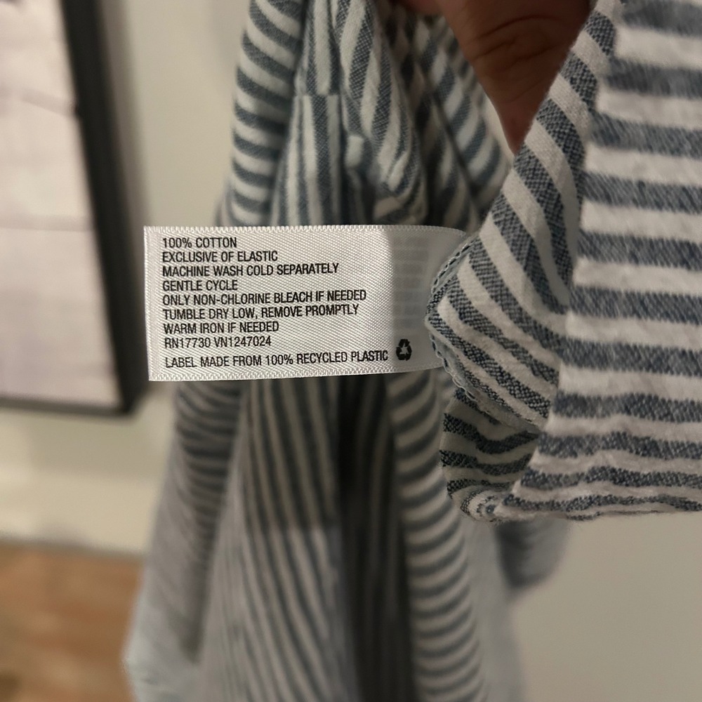 Universal Thread Cotton Sundress Small Blue White Stripe Ruffle Strap Tiers Midi - Picture 10 of 11